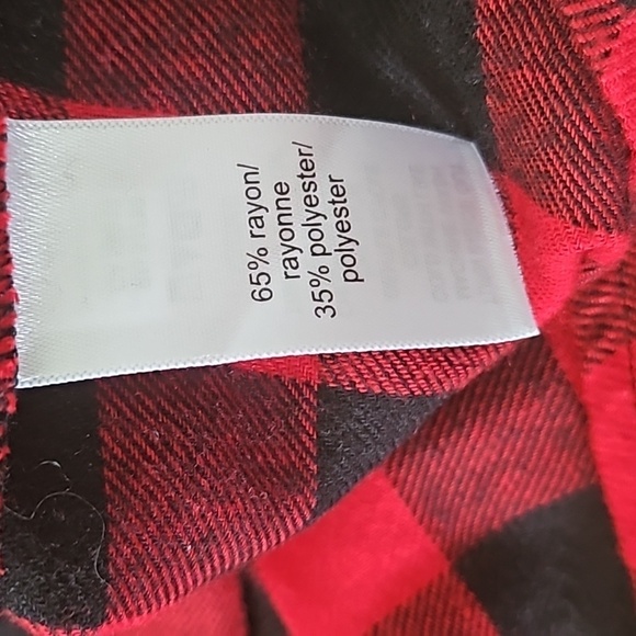 Maurices Red and Black Check Soft Flannel Button Down Shirt - Picture 11 of 12